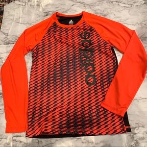 Adidas boys 10-12 Logo front long sleeve orange